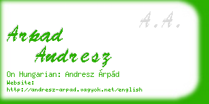 arpad andresz business card