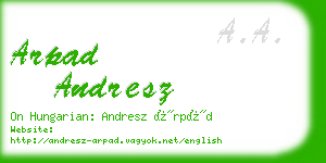 arpad andresz business card
